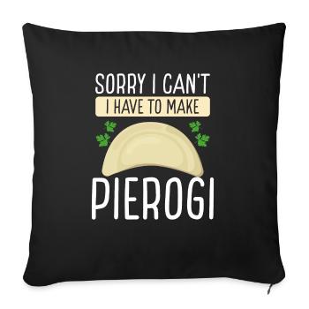 Pierogi Désolé je ne peux pas faire de PolishP - Housse de coussin décorative 45 x 45 cm - noir - Devant