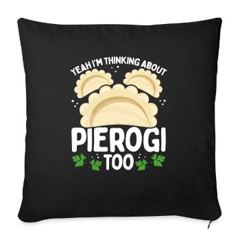 Cuisine polonaise Je pensais aussi à Pierogi - Housse de coussin décorative 45 x 45 cm - noir - Devant