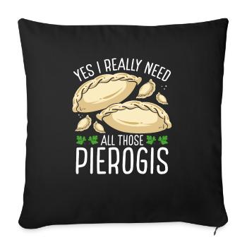 Pierogi Maker Oui j’ai vraiment besoin de nourriture polonaise - Housse de coussin décorative 45 x 45 cm - noir - Devant