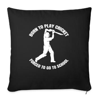 Équipe de cricket Slogan Cricket Cadeau Fan de cricket - Housse de coussin décorative 45 x 45 cm - noir - Devant