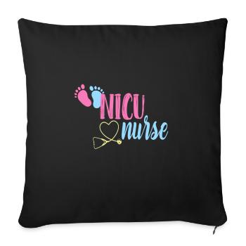 NICU Nurse Gift for Women - Sofa pillowcase 17,3'' x 17,3'' (45 x 45 cm) - black - Front