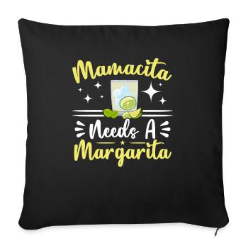 Mamacita a besoin d’une Margarita Alcoholic Mama Cocktail - Housse de coussin décorative 45 x 45 cm - noir - Devant