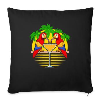 Margarita Drinker Parrot Lover Alcoholic Cocktail - Sofa pillowcase 17,3'' x 17,3'' (45 x 45 cm) - black - Front