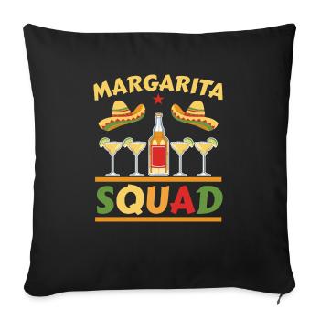 Margarita Squad Boisson alcoolisée Amateur de cocktails - Housse de coussin décorative 45 x 45 cm - noir - Devant