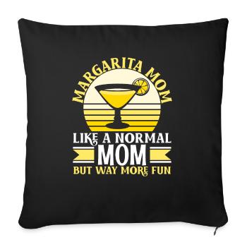 Margarita Mom comme une maman normale mais beaucoup plus amusante - Housse de coussin décorative 45 x 45 cm - noir - Devant