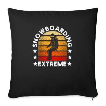 Snowboarding Extreme Winter Sports Mountain Snow - Sofa pillowcase 17,3'' x 17,3'' (45 x 45 cm) - black - Front