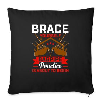 Cornemuses Musicien écossais Bagpipers - Housse de coussin décorative 45 x 45 cm - noir - Devant