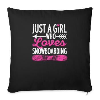 Juste une fille qui aime le snowboard Snowboard drôle - Housse de coussin décorative 45 x 45 cm - noir - Devant