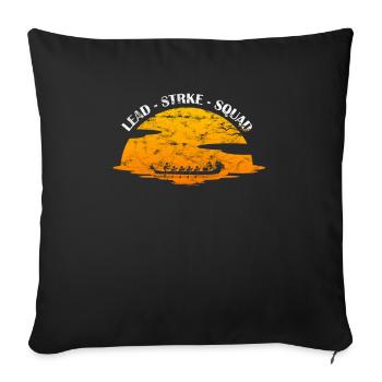 Festival de course de bateaux-dragons Bateau dragon - Housse de coussin décorative 45 x 45 cm - noir - Devant