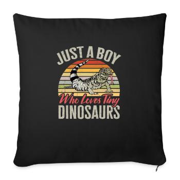 Lézard Tegu Herpétologiste - Housse de coussin décorative 45 x 45 cm - noir - Devant