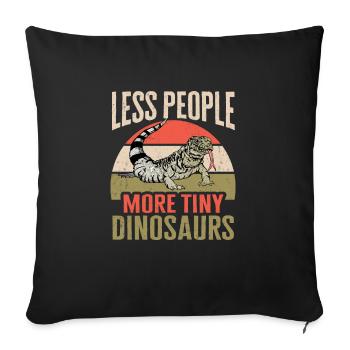 Lézard Tegu Herpétologiste - Housse de coussin décorative 45 x 45 cm - noir - Devant