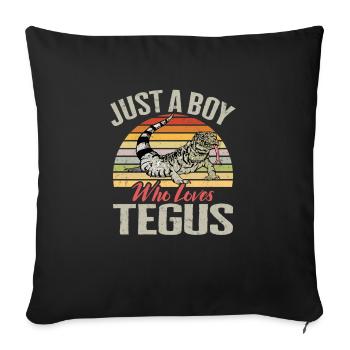 Lézard Tegu Herpétologiste - Housse de coussin décorative 45 x 45 cm - noir - Devant