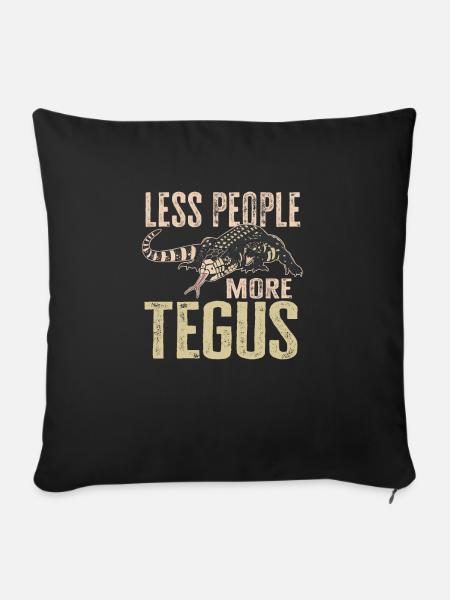 Tegu Eidechse Reptil Herpetologe - Sofakissenbezug 45 x 45 cm - Schwarz