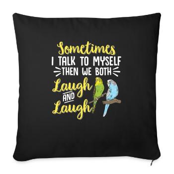 Budgerigar Parakeet Bird Pet Gift - Sofa pillowcase 17,3'' x 17,3'' (45 x 45 cm) - black - Front