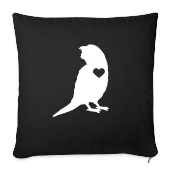Budgerigar Parakeet Bird Pet Gift - Sofa pillowcase 17,3'' x 17,3'' (45 x 45 cm) - black - Front