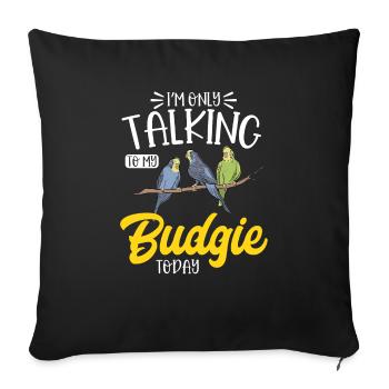 Budgerigar Perruche Oiseau Cadeau pour animaux de compagnie - Housse de coussin décorative 45 x 45 cm - noir - Devant