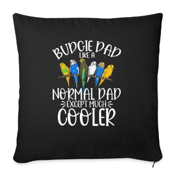 Budgerigar Parakeet Bird Pet Gift - Sofa pillowcase 17,3'' x 17,3'' (45 x 45 cm) - black - Front