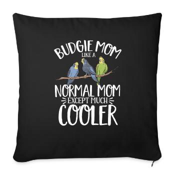 Budgerigar Parakeet Bird Pet Gift - Sofa pillowcase 17,3'' x 17,3'' (45 x 45 cm) - black - Front