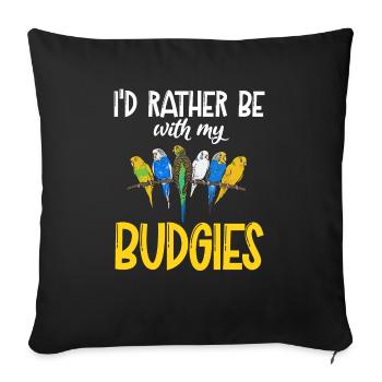 Budgerigar Parakeet Bird Pet Gift - Sofa pillowcase 17,3'' x 17,3'' (45 x 45 cm) - black - Front