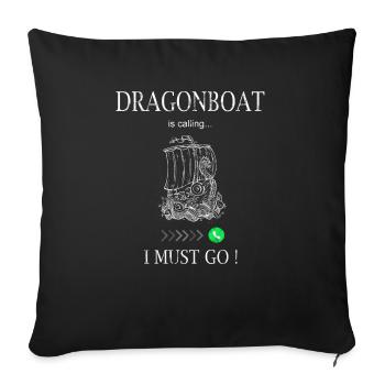 Dragon Boat Race Festival Dragon Boat - Sofa pillowcase 17,3'' x 17,3'' (45 x 45 cm) - black - Front