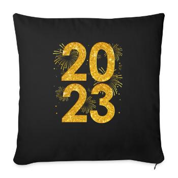 New Years Eve Party Outfit - Happy New Year 2023 - Sofa pillowcase 17,3'' x 17,3'' (45 x 45 cm) - black - Front