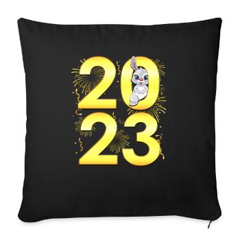 New Year 2023 Party - Countdown for 2023 - Sofa pillowcase 17,3'' x 17,3'' (45 x 45 cm) - black - Front