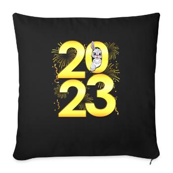 Countdown 2023 New Years Eve Party - New Year 202 - Sofa pillowcase 17,3'' x 17,3'' (45 x 45 cm) - black - Front
