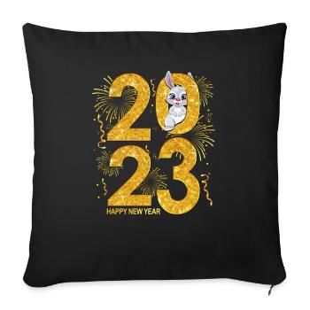 2023 Year of the Rabbit - 2023 Countdown Party Fir - Sofa pillowcase 17,3'' x 17,3'' (45 x 45 cm) - black - Front