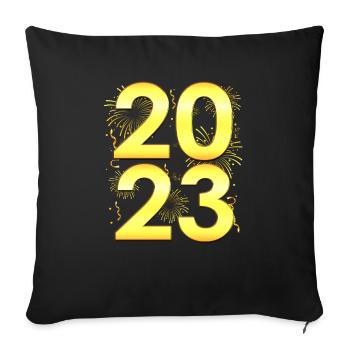 New Years Eve Party - 2023 New Years Day - Sofa pillowcase 17,3'' x 17,3'' (45 x 45 cm) - black - Front
