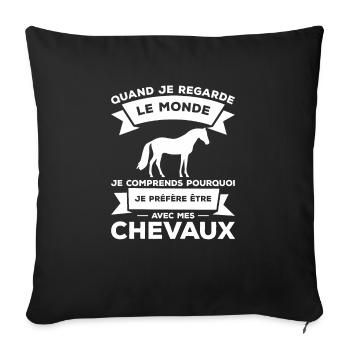 Je Comprends Pourquoi Je Préfère Être Avec Mes - Housse de coussin décorative 45 x 45 cm - noir - Devant