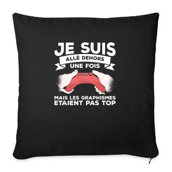 Je Suis Allé Dehors Un Fois Les Graphismes Etaient - Housse de coussin décorative 45 x 45 cm - noir - Devant