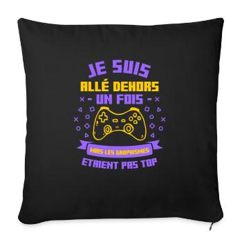 Je Suis Allé Dehors Un Fois Les Graphismes Etaient - Housse de coussin décorative 45 x 45 cm - noir - Devant