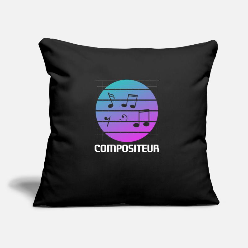 Retro Compositeur Composition Musicale Housse de coussin décorative 45 x 45 cm