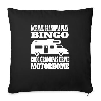 Motorhome Grandpa Camper Camping Grandpa Caravan - Sofa pillowcase 17,3'' x 17,3'' (45 x 45 cm) - black - Front