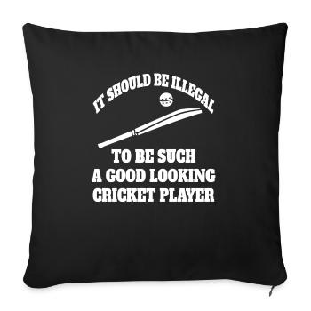 Cricket Cricket Slogan Cricket Fan Slogan Gift - Sofa pillowcase 17,3'' x 17,3'' (45 x 45 cm) - black - Front