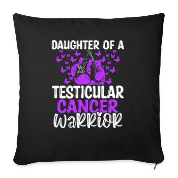 Mois de la sensibilisation au cancer du testicule Fille - Housse de coussin décorative 45 x 45 cm - noir - Devant