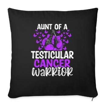 Testicular Cancer Awareness Aunt Nephew Niece - Sofakissenbezug 45 x 45 cm - Schwarz - Vorne