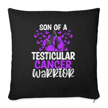 Mois de la sensibilisation au cancer des testicules Ribbon Son - Housse de coussin décorative 45 x 45 cm - noir - Devant