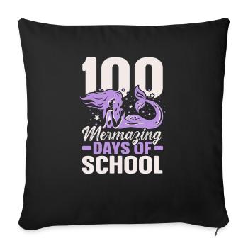 100 jours de merveille de l’école Mermaid Lover Student - Housse de coussin décorative 45 x 45 cm - noir - Devant