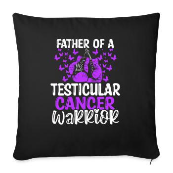 Sensibilisation au cancer du testicule Papa Fête des pères Papa - Housse de coussin décorative 45 x 45 cm - noir - Devant