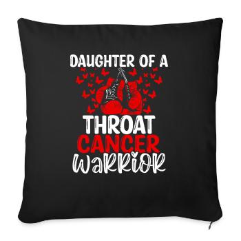 Mois de la sensibilisation au cancer de la gorge Fille - Housse de coussin décorative 45 x 45 cm - noir - Devant