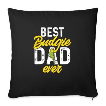 Budgerigar Parakeet Bird Pet Gift - Sofa pillowcase 17,3'' x 17,3'' (45 x 45 cm) - black - Front