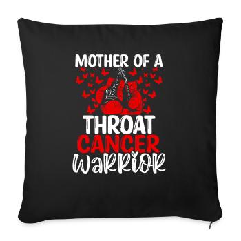 Sensibilisation au cancer de la gorge Fête des mères Maman - Housse de coussin décorative 45 x 45 cm - noir - Devant