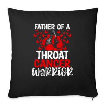 Sensibilisation au cancer de la gorge Papa Fête des pères Papa - Housse de coussin décorative 45 x 45 cm - noir - Devant