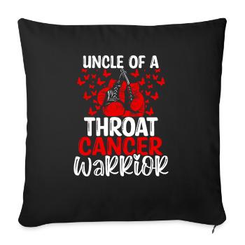 Sensibilisation au cancer de la gorge Oncle Neveu Nièce - Housse de coussin décorative 45 x 45 cm - noir - Devant