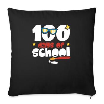 Happy 100th Day Of School Teacher Student Educator - Sofa pillowcase 17,3'' x 17,3'' (45 x 45 cm) - black - Front