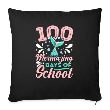 100 jours de merveille de l’école Mermaid Lover Student - Housse de coussin décorative 45 x 45 cm - noir - Devant