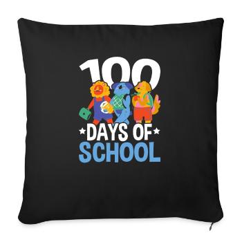 Happy 100th Day Of School Teacher Student Educator - Sofa pillowcase 17,3'' x 17,3'' (45 x 45 cm) - black - Front