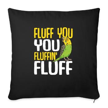 Budgerigar Perruche Oiseau Cadeau pour animaux de compagnie - Housse de coussin décorative 45 x 45 cm - noir - Devant