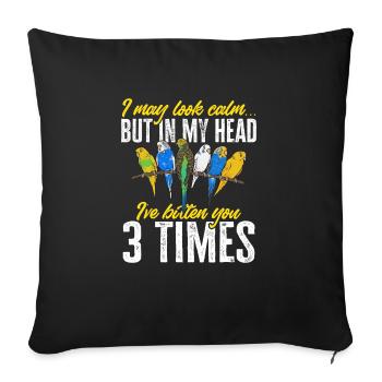 Budgerigar Perruche Oiseau Cadeau pour animaux de compagnie - Housse de coussin décorative 45 x 45 cm - noir - Devant